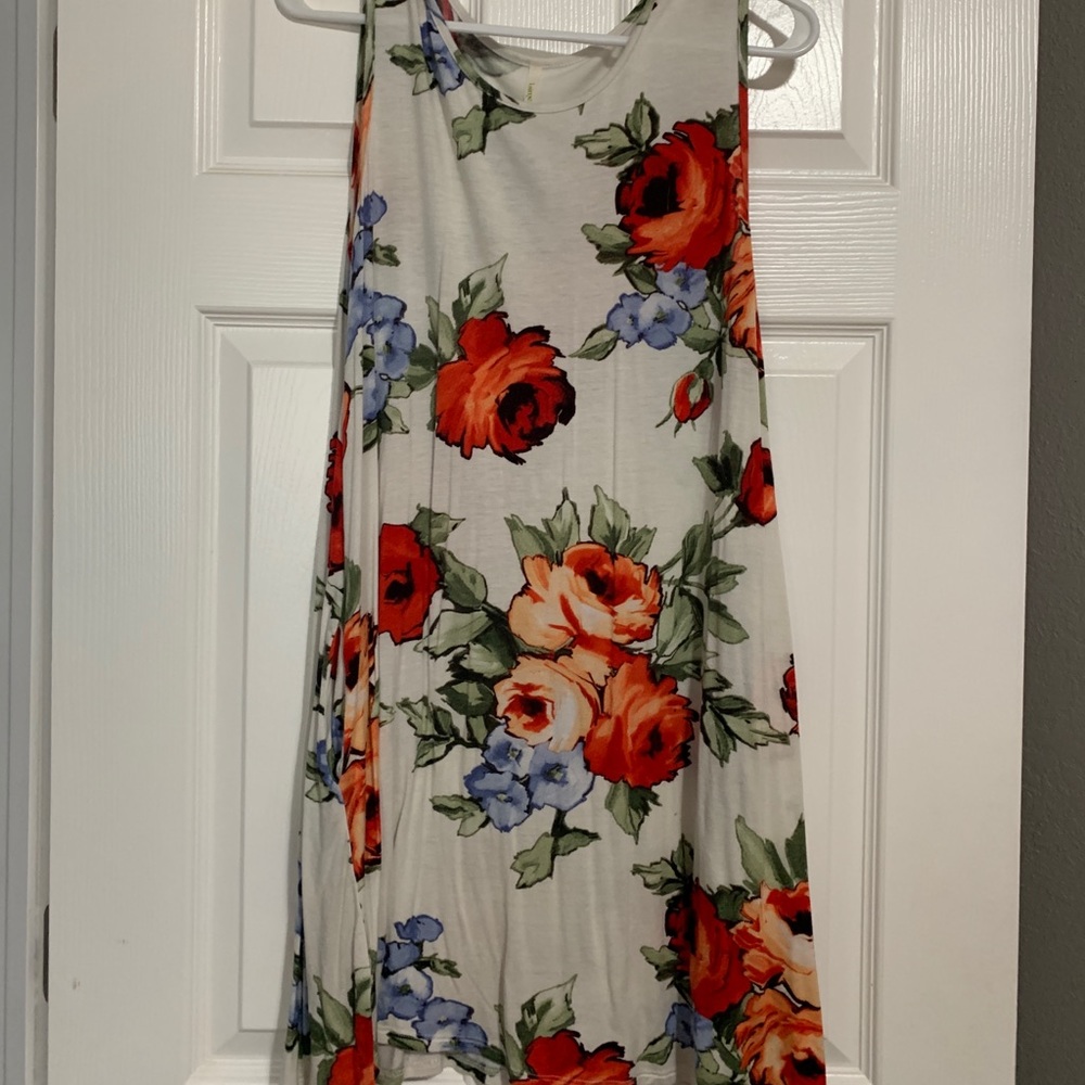 Floral mini swing dress